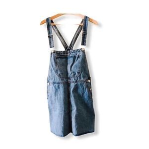 Bershka Blue  Denim Jeans Overall Mini Skirt, Size M